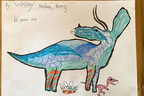 Wesley Berg's multicolored Triceratops