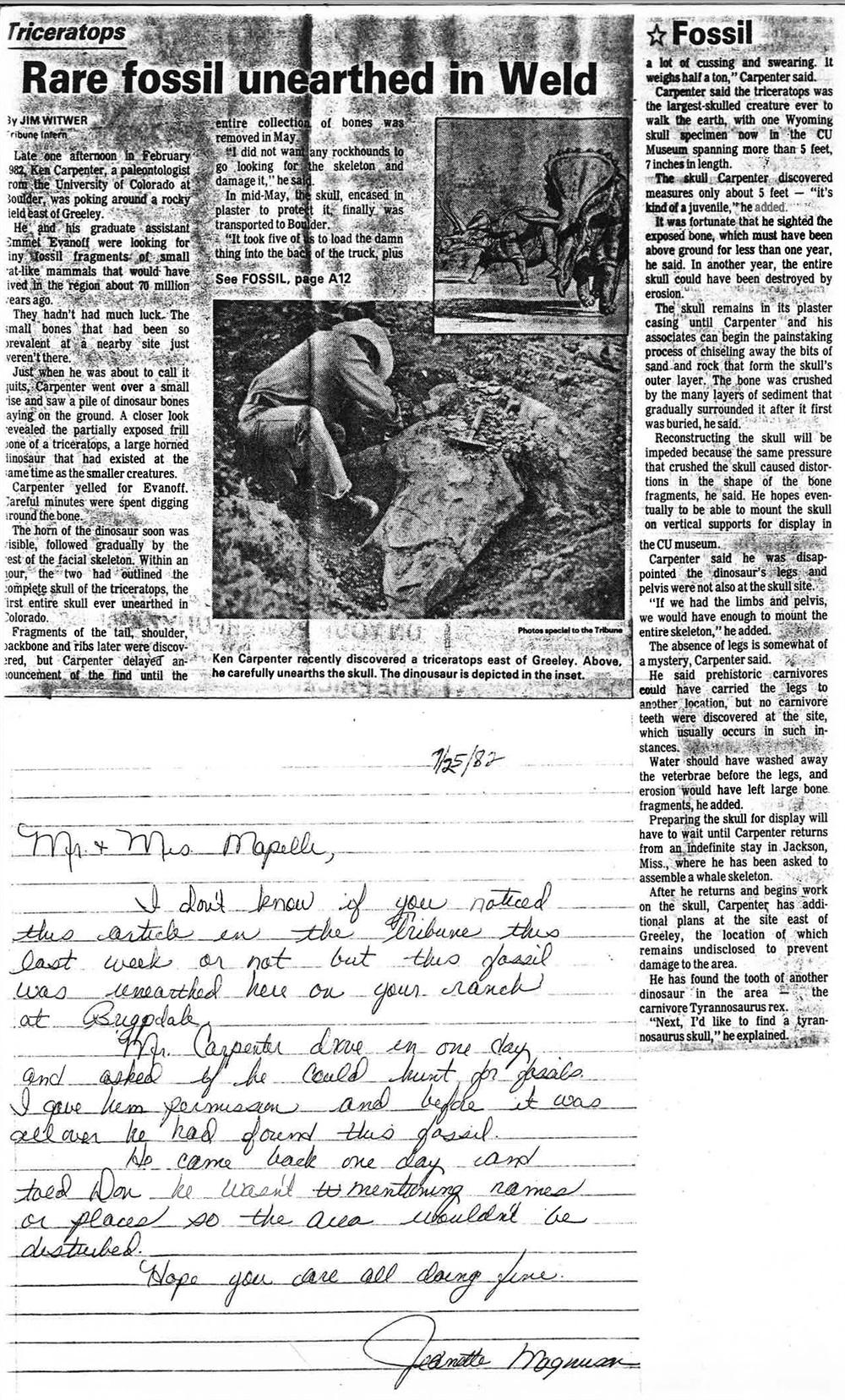 1982 Tribune Article And Magnuson Letter To Mapelli